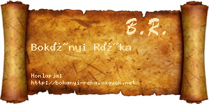 Bokányi Réka névjegykártya